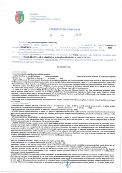 Constanta - Ultracentral - teren 260 mp, pozitionat pe SUD