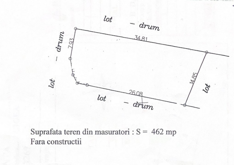 Agigea - vis a vis de Primarie - teren 462mp cu deschidere la 3 strazi