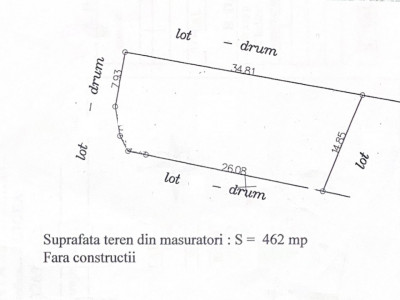 Agigea - vis a vis de Primarie - teren 462mp cu deschidere la 3 strazi