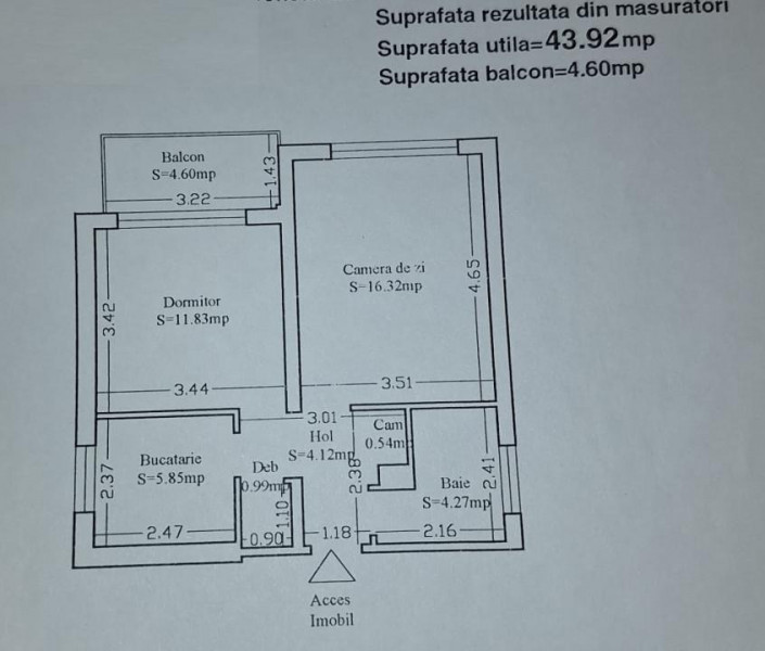 Tomis I - 2 camere decomandate
